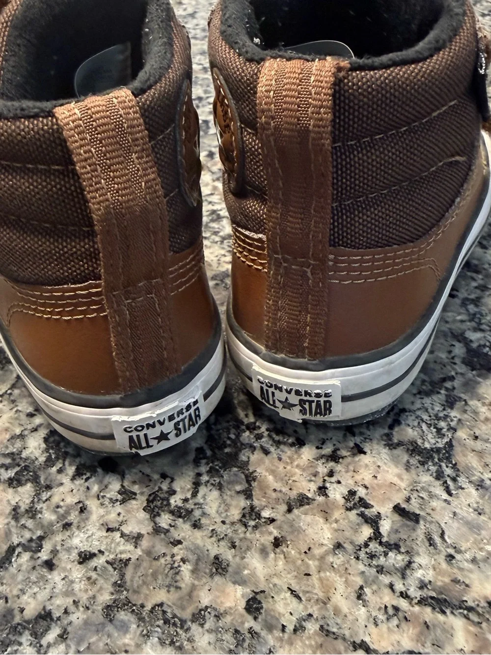 Converse Kids Brown Velcro High-Top Sneakers